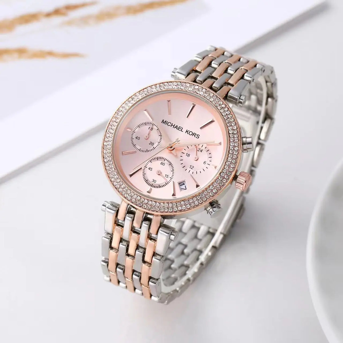 Michael Kor s Darci Chronograph Two Tone Rose 